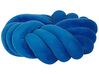 Velvet Knot Cushion 30 x 30 cm Blue AKOLA_790167