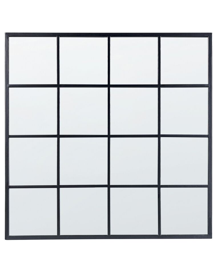 Miroir mural en forme de fenêtre en métal noir 78 x 78 cm BLESLE_852307