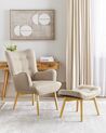 Wingback Chair with Footstool Beige VEJLE_912959