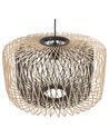Lampe suspension en bambou clair et métal noir JAVARI_785390