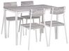 Matgrupp av bord med 4 stolar betongeffekt/vit BISMARCK_785864