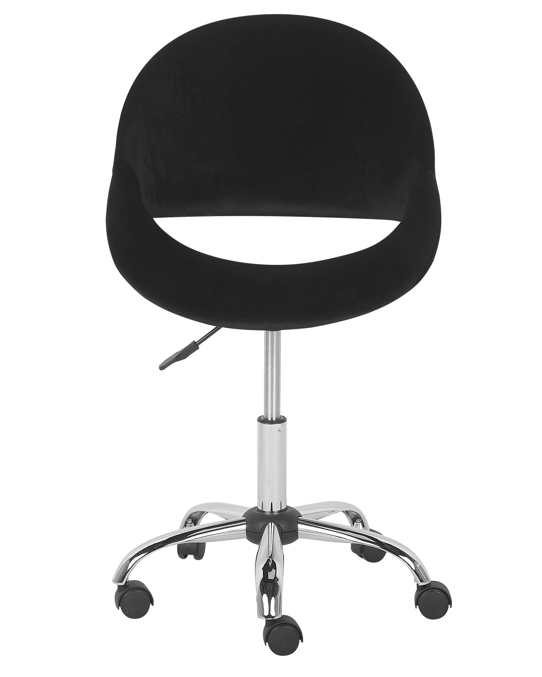 Velvet Armless Desk Chair Black SELMA Beliani.co.uk
