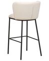 Conjunto de 2 sillas de bar de tela color blanco crema MINA_885315