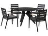 4 Seater Aluminium Garden Dining Set with Grey Cushions Black OLMETTO/TAVIANO_846049