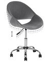 Krzesło biurowe regulowane welurowe szare SELMA_862818