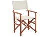 Set of 2 Acacia Folding Chairs and 2 Replacement Fabrics Dark Wood with Off-White / Flamingo Pattern CINE_819094