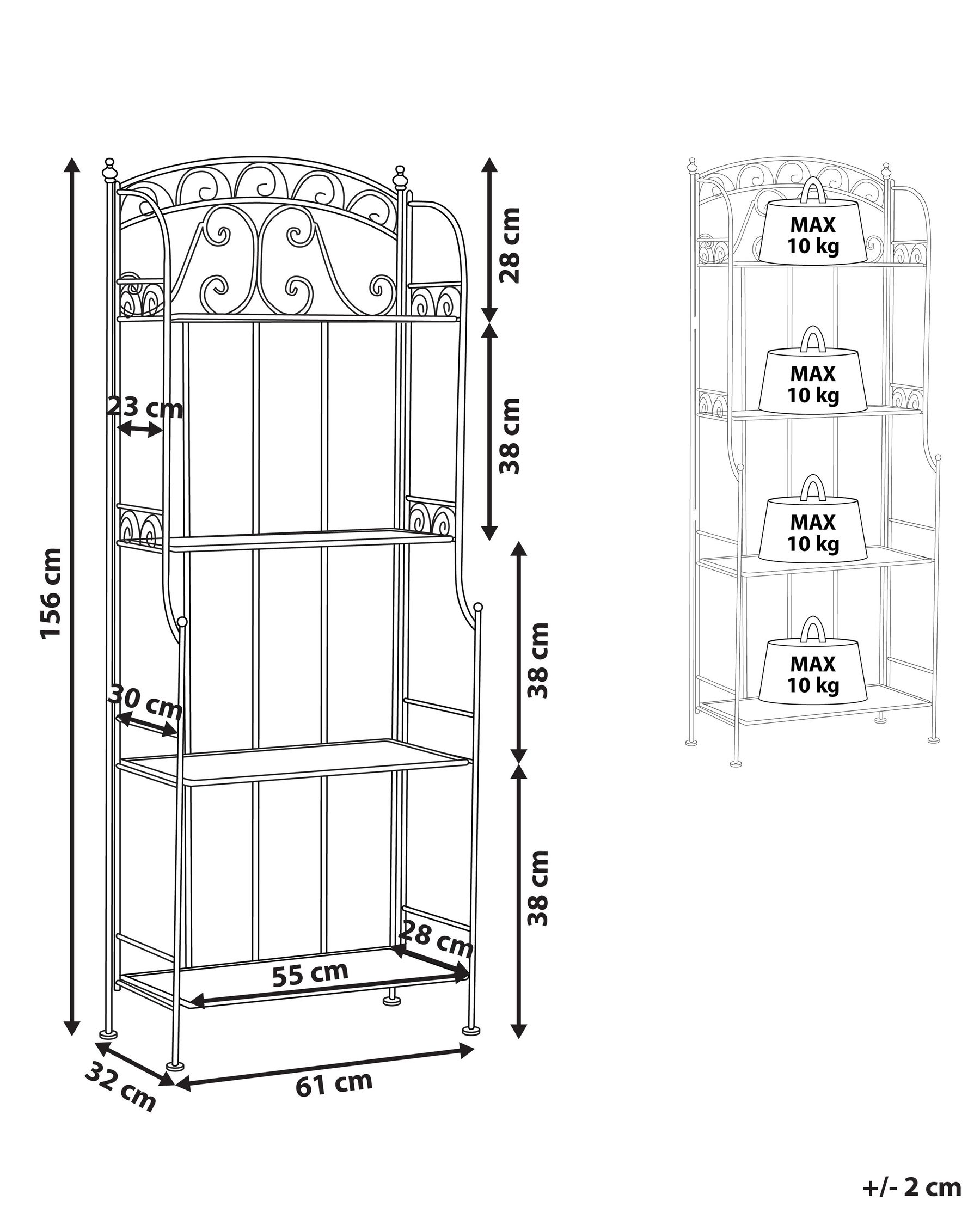 4 Tier Metal Shelving Unit White PADUA Beliani.de