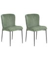 Conjunto de 2 cadeiras de jantar em tecido verde ADA_867433