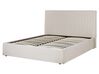 Čalúnená posteľ s úložným priestorom 160 x 200 cm béžová VION_901845
