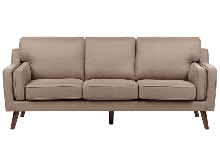 Sofa 3-osobowa tapicerowana brązowa LOKKA_893816