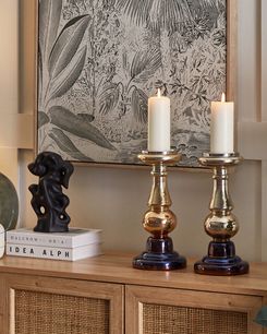 Kynttilänjalka lasi kulta 31 cm 2 kpl IMARTI