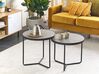 Set of 2 Coffee Tables Concrete Effect with Black MELODY Small and Medium_822517