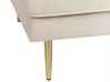 Chaise longue fluweel  beige linkszijdig MIRAMAS_848654