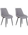 Set of 2 Faux Leather Dining Chairs Grey MARIBEL_716393