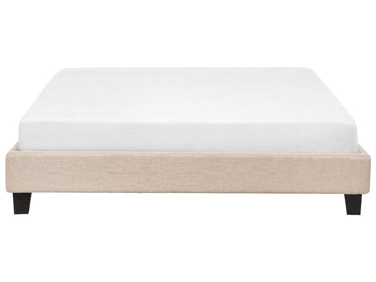 Nolena - Tweepersoonsbed - Beige stof - 160x200 cm Nolena - Tweepersoonsbed - Beige stof - 160x200 cm