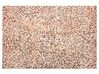 Kožený koberec 140 x 200 cm hnedá/béžová TORUL_792673