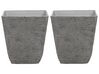 Conjunto de 2 vasos para plantas em pedra cinzenta 49 x 49 x 53 cm DELOS_841683