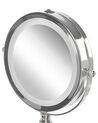 Kosmetikspiegel silber mit LED-Beleuchtung ø 18 cm CLAIRA_813664