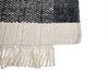 Teppich Wolle schwarz / cremeweiß 80 x 150 cm Streifenmuster Kurzflor ATLANTI_847250