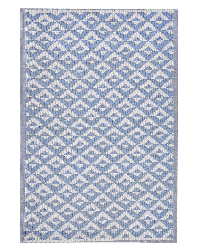 Tappeto da esterno azzurro con motivo geometrico 120 x 180 cm BIHAR_766480