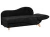 Chaise longue velluto nero con contenitore lato destro MERI_780827