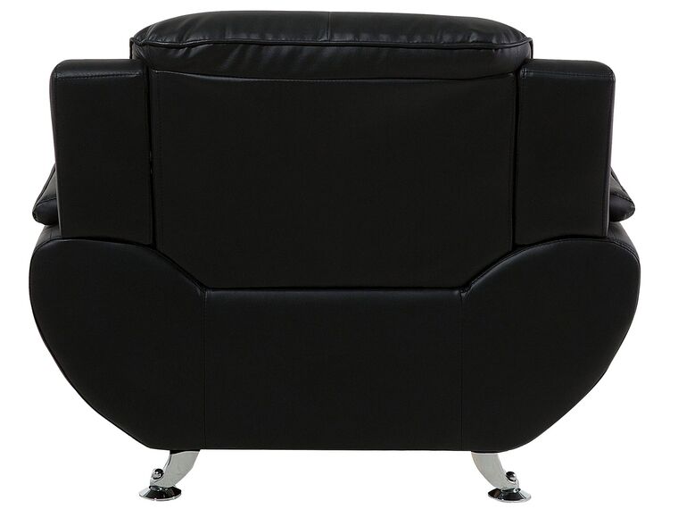 Faux Leather Living Room Set Black LEIRA Beliani.co.uk