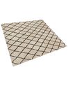 Teppich beige / schwarz 200 x 200 cm geometrisches Muster Kurzflor MIDYAT_806584