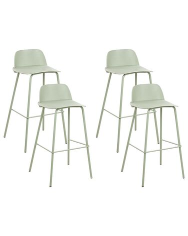 Conjunto de 4 sillas de bar verdes MORA 