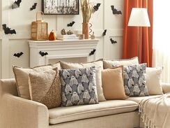 Koristetyyny sametti harmaa 45 x 45 cm FANATE