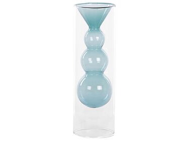 Glass Flower Vase 26 cm Turquoise KALOCHI