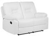 2 Seater Faux Leather Manual Recliner Sofa White BERGEN_707982