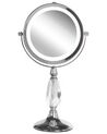 Kosmetikspiegel silber mit LED-Beleuchtung ø 18 cm MAURY_813612