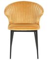 Conjunto de 2 sillas de comedor de terciopelo amarillo mostaza/negro AUGUSTA_767632