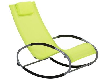 Chaise longue à bascule vert citron CAMPO