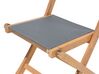 Conjunto de jardín de madera Mesa 8 sillas textileno gris oscuro 2 tumbonas CESANA_691217