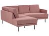 Right Hand 4 Seater Fabric Corner Sofa Pink Brown BREDA_885923