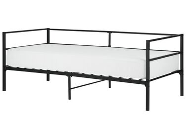 Łóżko metalowe 90 x 200 cm czarne BATTUT