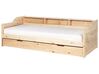 Tagesbett ausziehbar Holz hellbraun Lattenrost 90 x 200 cm EDERN_906516