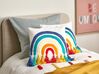 Almofada decorativa com bordado arco-íris em algodão multicolor 45 x 45 cm DORSTENIA_893278