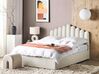 Zamatová posteľ s úložným priestorom 180 x 200 cm krémová biela VINCENNES_837378