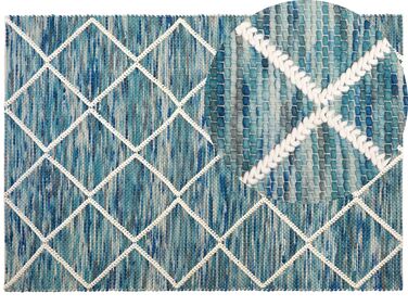 Vlnený koberec 160 x 230 cm modrá/biela BELENLI