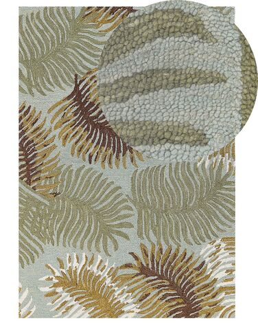 Teppich Wolle mehrfarbig 160 x 230 cm Palmenmuster Kurzflor VIZE
