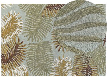 Teppich Wolle mehrfarbig 160 x 230 cm Palmenmuster Kurzflor VIZE