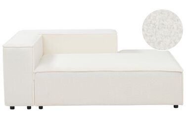 Left Hand Boucle Chaise Lounge White APRICA