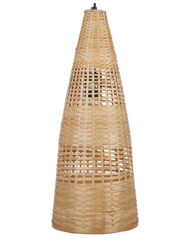Bambusová závesná lampa svetlé drevo SUAM_827196