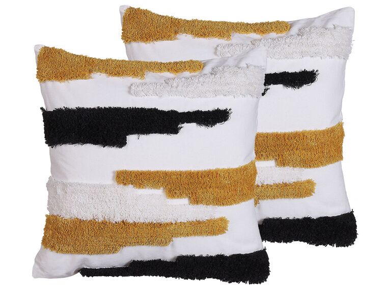 Set di 2 cuscini cotone ricamato multicolore 45 x 45 cm MONARDA_801565