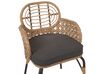Conjunto de 4 cadeiras de jardim em rattan cor natural com almofadas PRATELLO_868029
