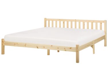 Drevená posteľ 180 x 200 cm svetlé drevo FLORAC