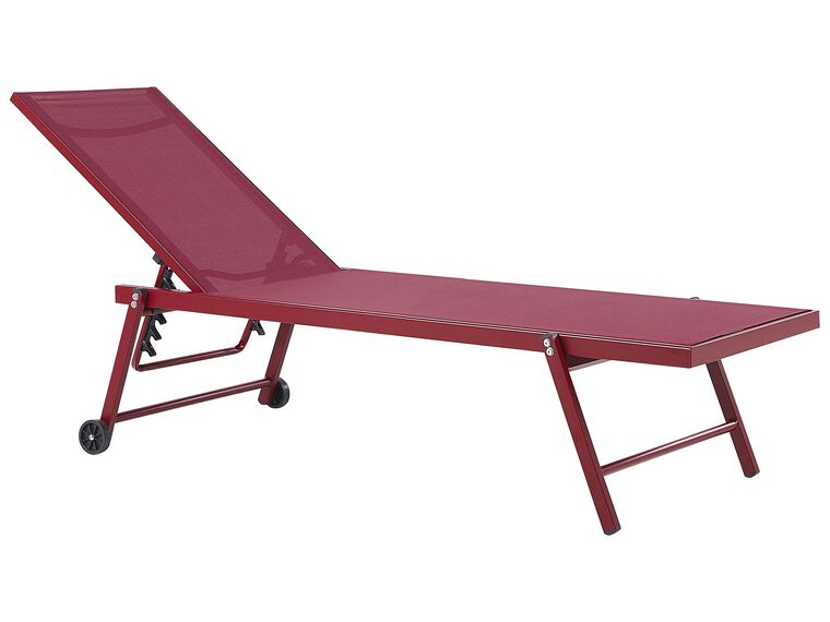 Chaise longue en aluminium avec revêtement rouge PORTOFINO_803895