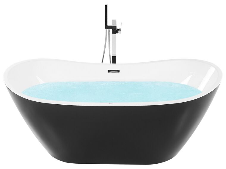 Freestanding Whirlpool Bath with LED 1800 x 850 mm Black ANTIGUA_817260